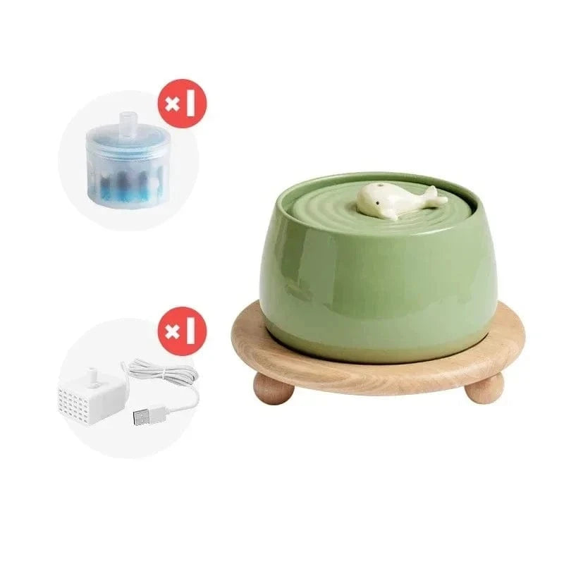 Fontaine à eau pour chat ultra-silencieuse céramique