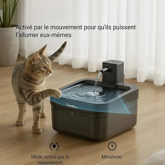 Fontaine à eau chat inox sans fil - DownyPaws
